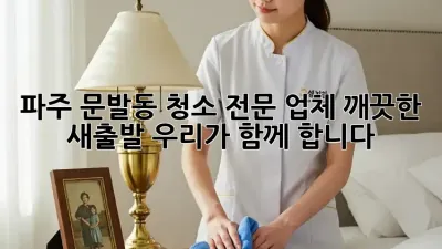 파주 문발동 청소 전문 업체: 깨끗한 새출발, 우리가 함께 합니다!
